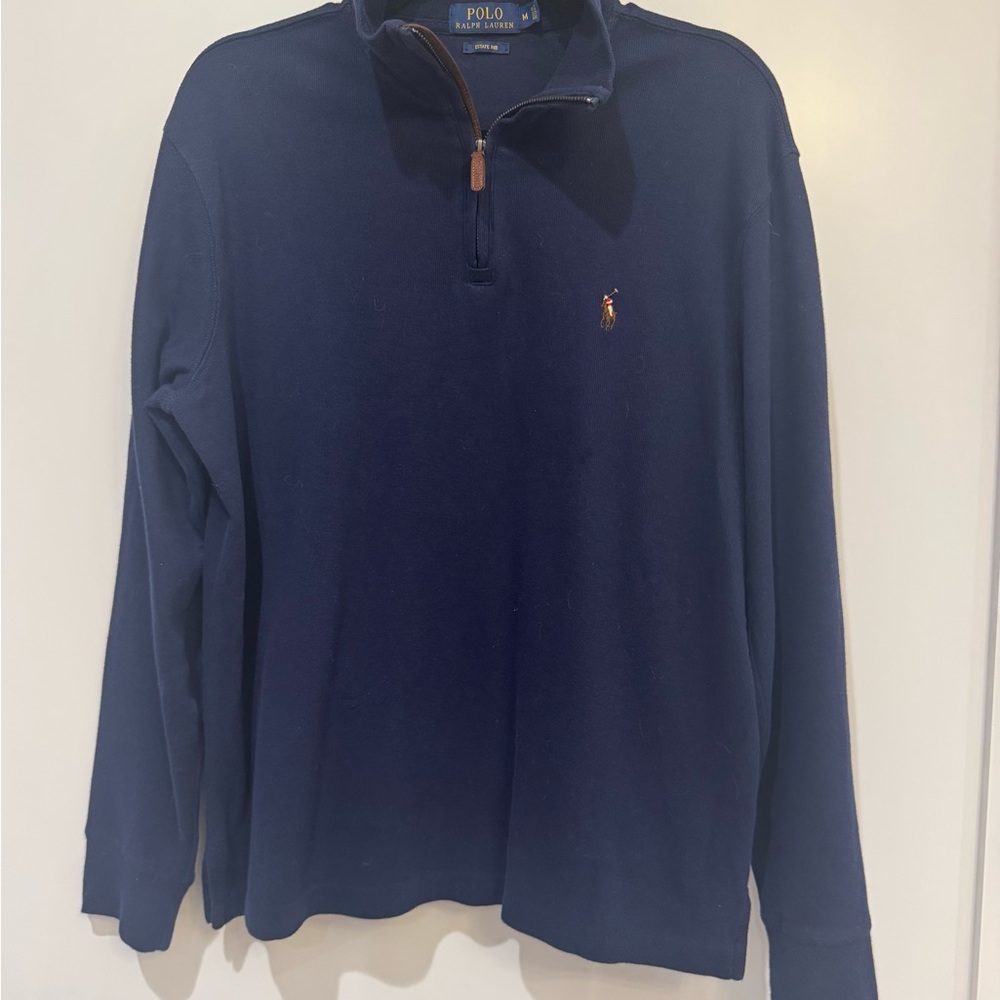Ralph Lauren Men's Navy Quarter-Zip Sweatshirt